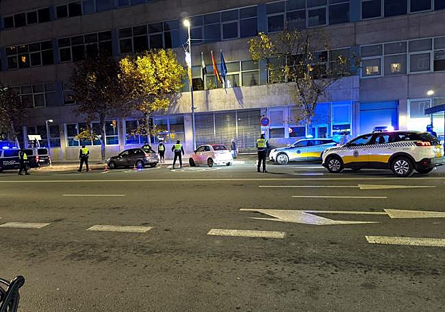 Controles de la Policía Local en Cáceres.