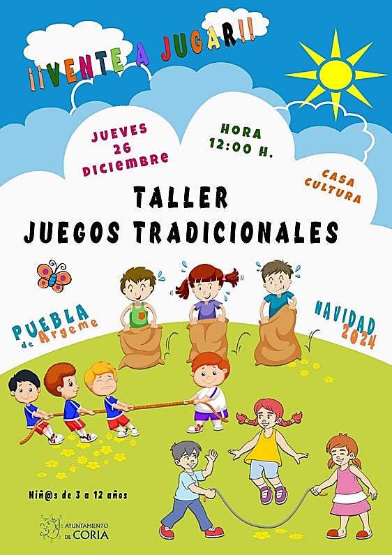 Talleres de juegos tradicionales animan la Navidad en Puebla de Argeme y Rincón del Obispo