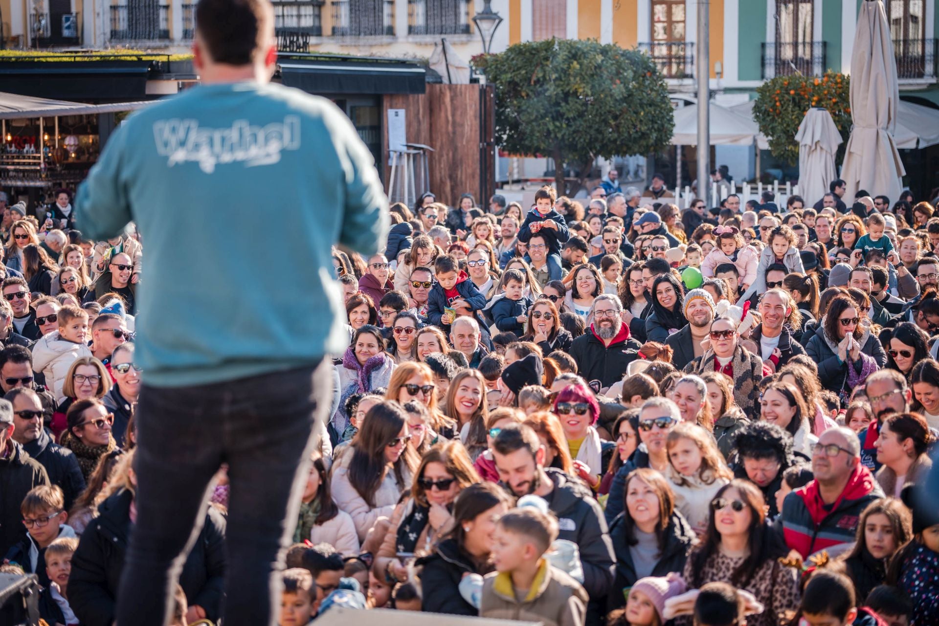 Fiesta de preuvas infantiles en la Plaza de España de Mérida