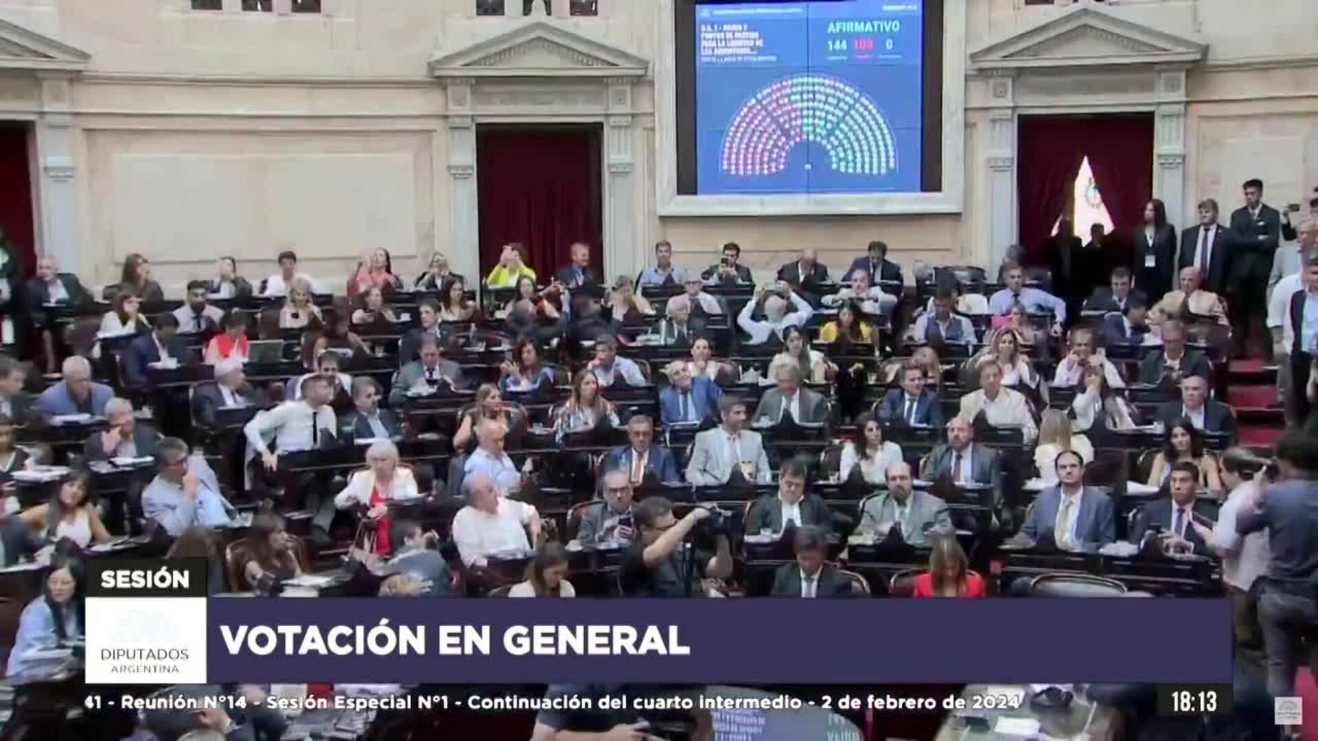 La Cámara de Diputados argentina aprueba parcialmente la ley 'ómnibus'