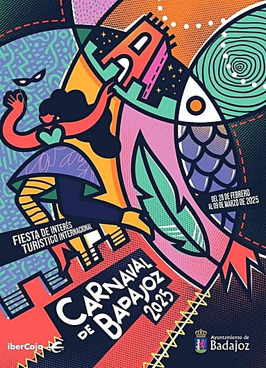 Este es el cartel anunciador del Carnaval de Badajoz