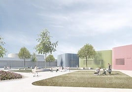 Recreación del futuro colegio de educación especial Los Ángeles en la Ronda Norte de Badajoz.