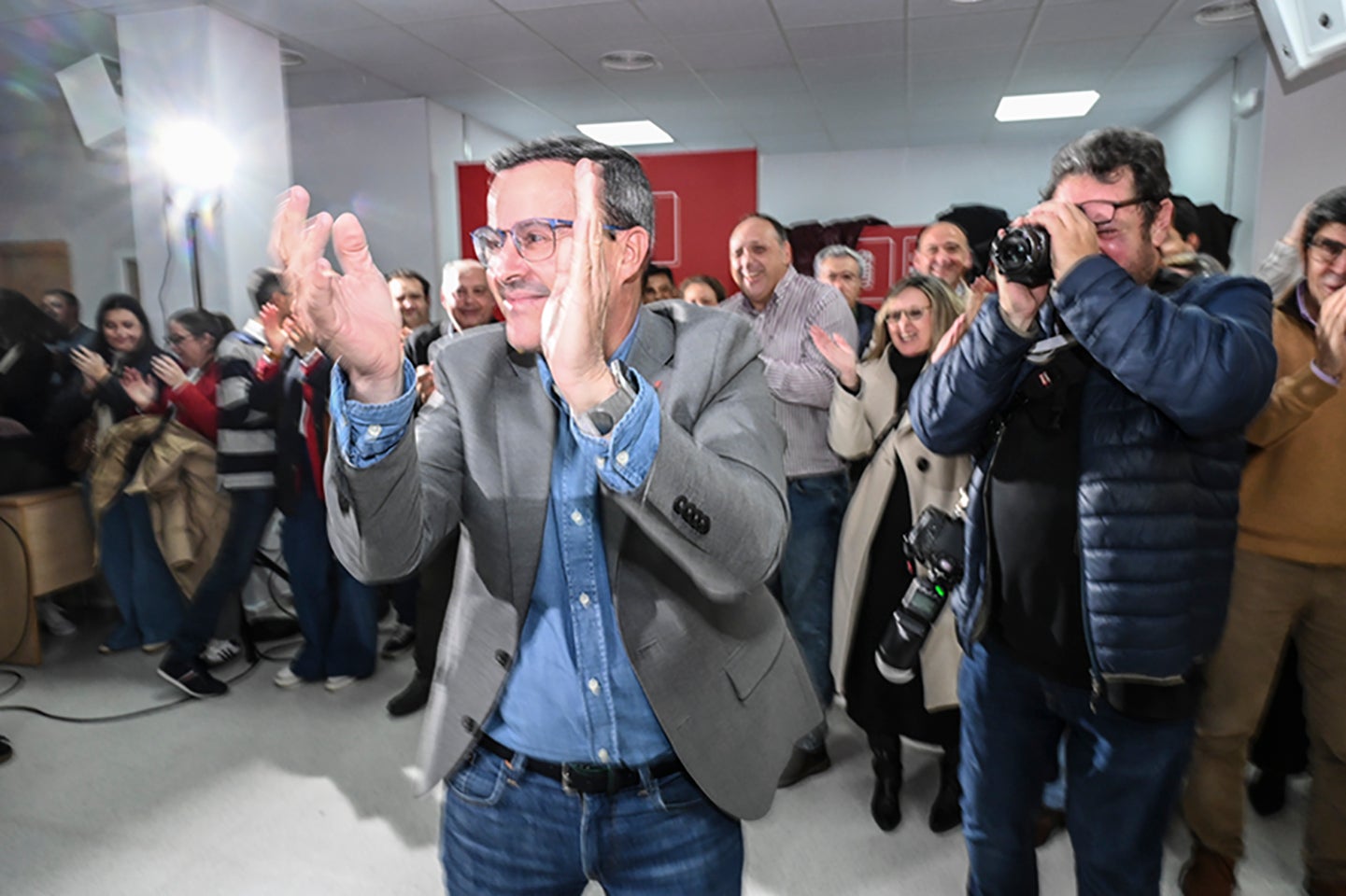 Fotos | Gallardo celebra su victoria en las primarias del PSOE de Extremadura