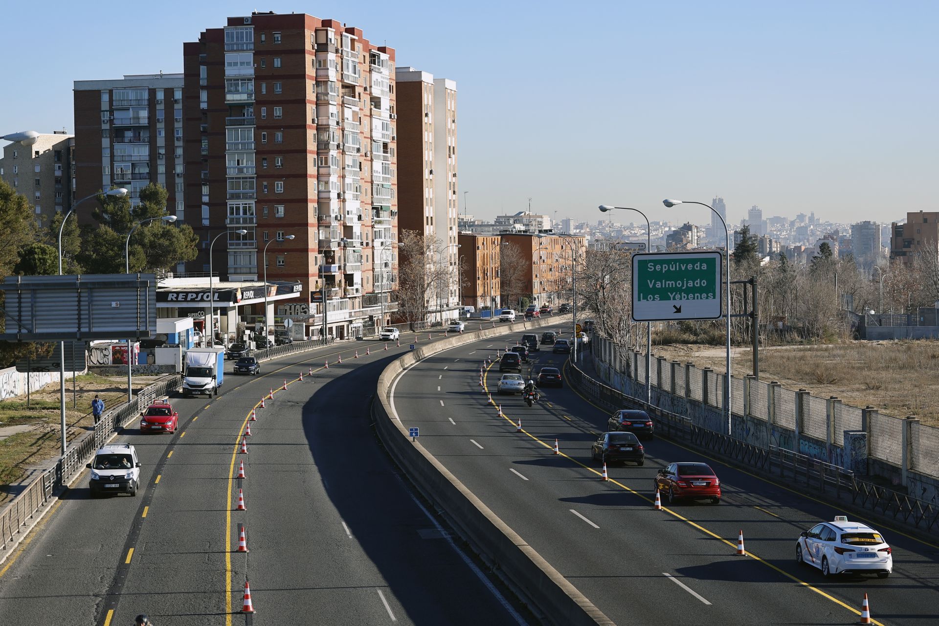 El inicio de la obra en la A-5 en Madrid provoca largas retenciones