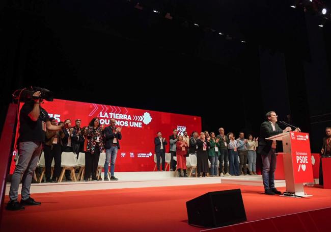 Miguel Ángel Gallardo, durante su intervención en el congreso regional del PSOE.