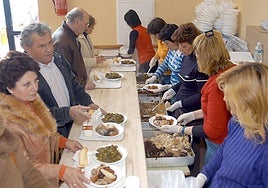 Es tiempo de coles con buche y carnes de cerdo.