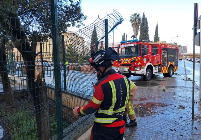 La caída de una rama ha tirado una valla de un colegio en Badajoz.