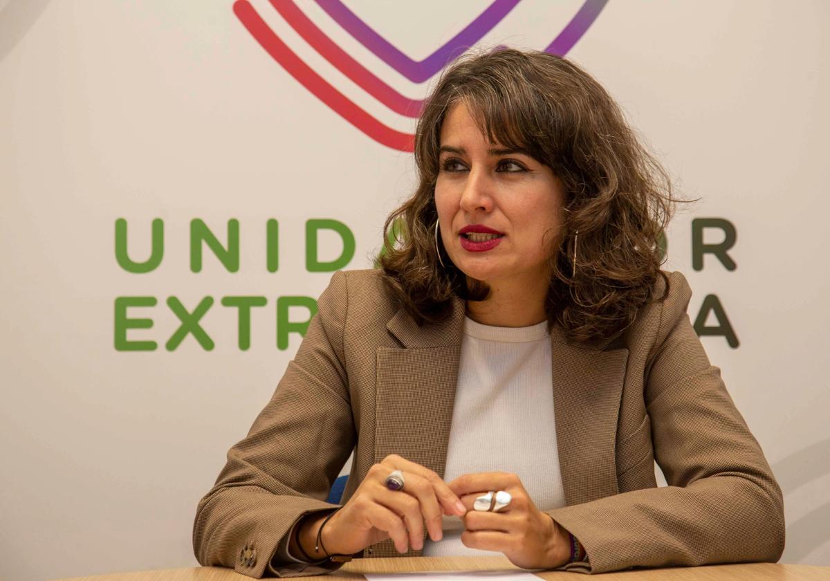 La portavoz de Unidas por Extremadura, Irene de Miguel.