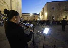 El Brass Ensemble del Conservatorio 'Hermanos Berzosa' de Cáceres anoche en Santa María.