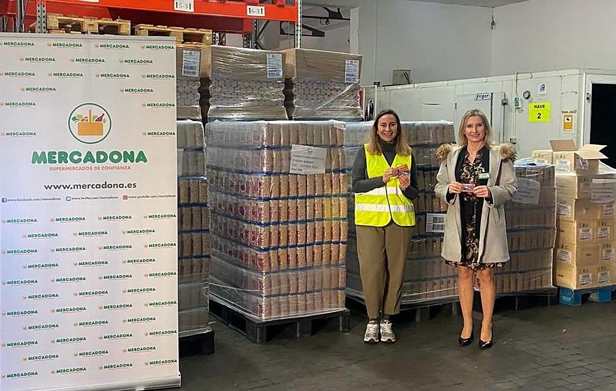 Donación de Mercadona al Banco de alimentos de Badajoz.