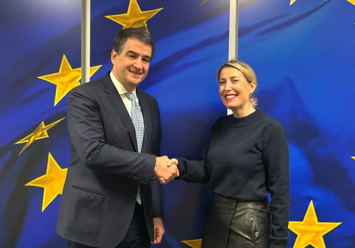 María Guardiola, este miércoles junto al vicepresidente de la Comisión Europea Raffaele Fitto.