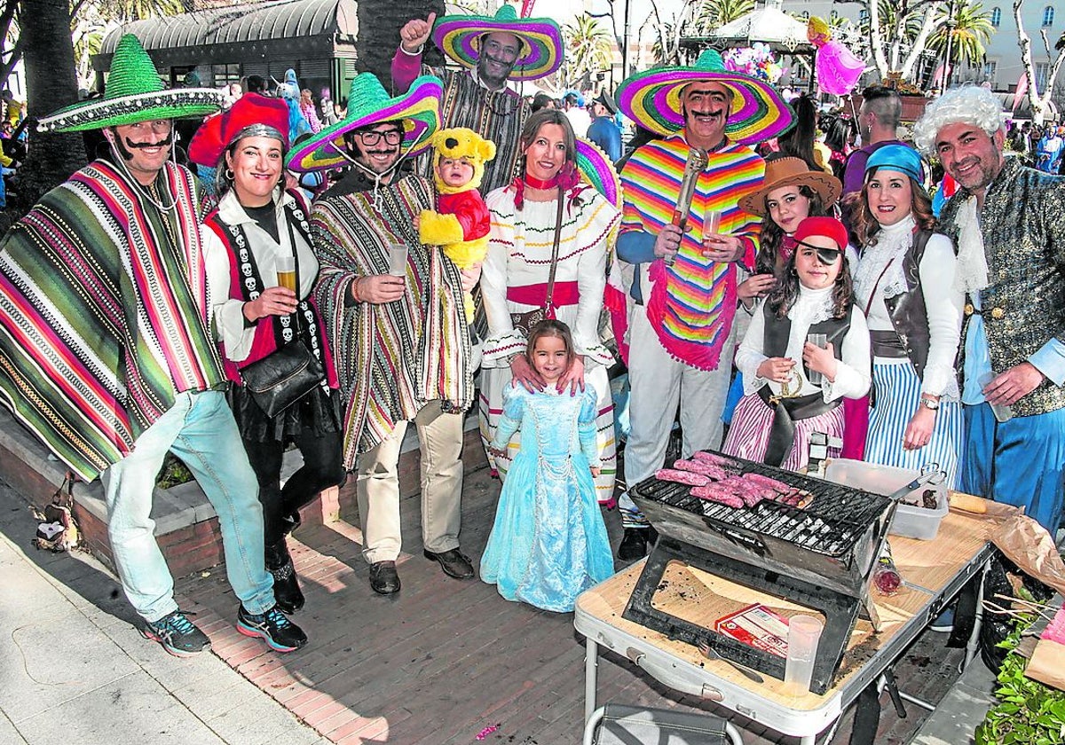 Una familia de mexicanos con una barbacoa en San Francisco en 2018.