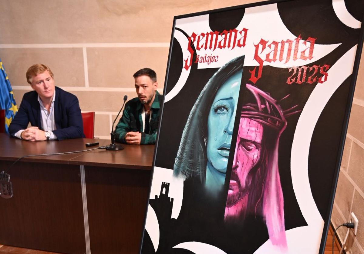 El artista urbano Chino rompe con la tradición en el cartel de la Semana Santa de Badajoz