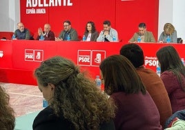 Reunión de la ejecutiva provincial del PSOE en Badajoz este viernes.