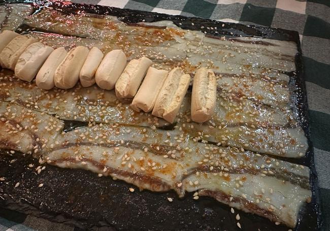 Carpaccio de beta ibérica con cítricos.