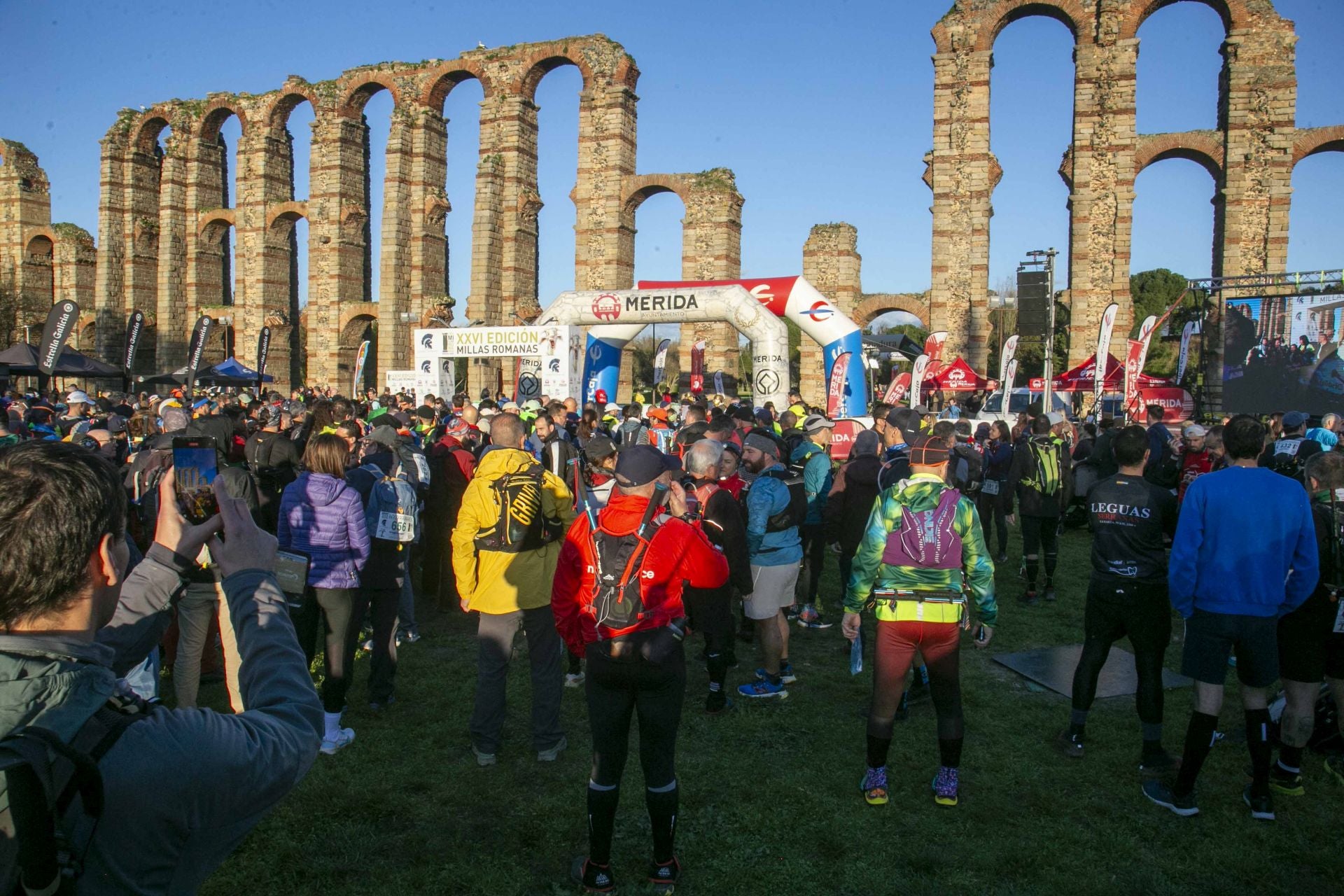 La salida de las Millas Romanas desde el acueducto de Los Milagros, en imágenes