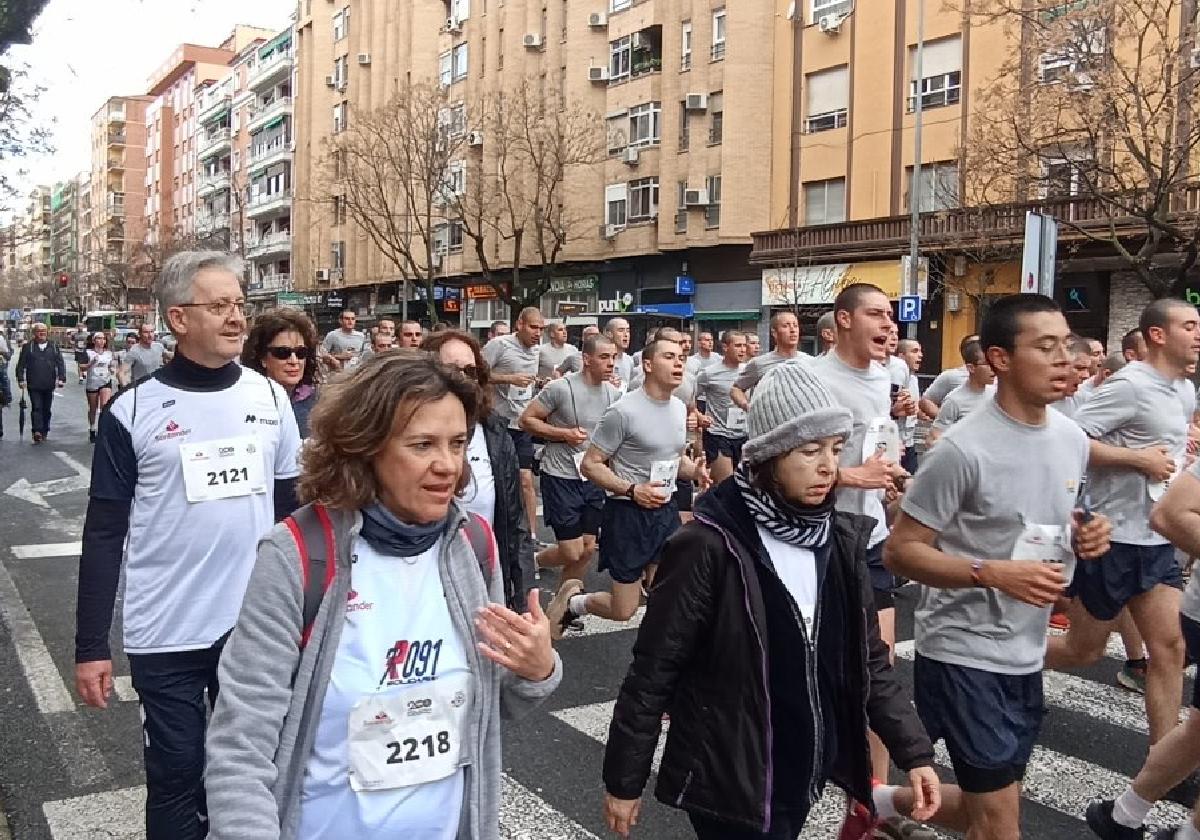 Participantes en la carrera solidaria ‘Ruta 091’, que recorrió las calles princiales de la ciudad.