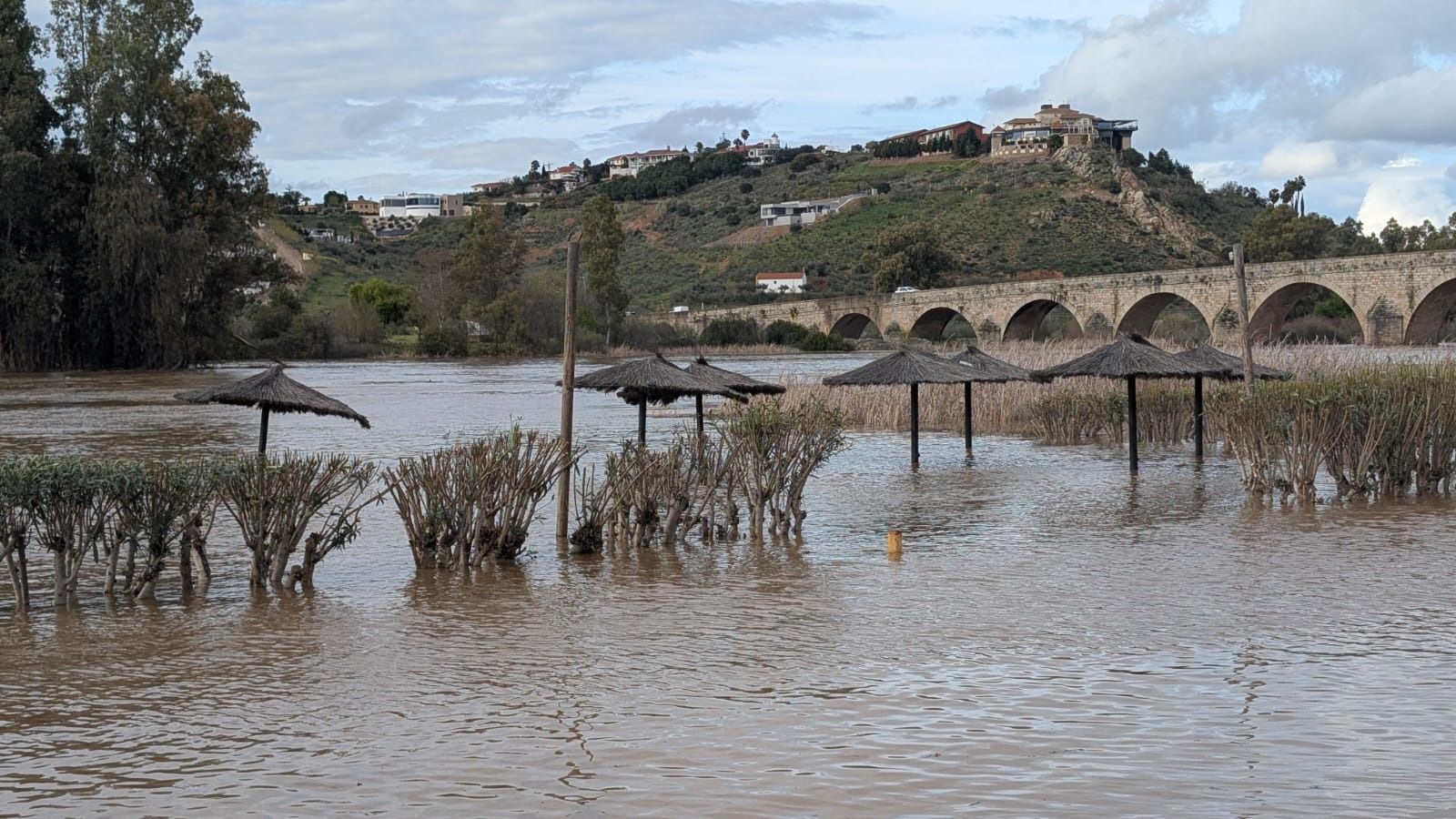 Crecida del río Guadiana en Medellín. 