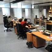 Trabajadores de la Junta de Extremadura en el edificio de Mérida III Milenio