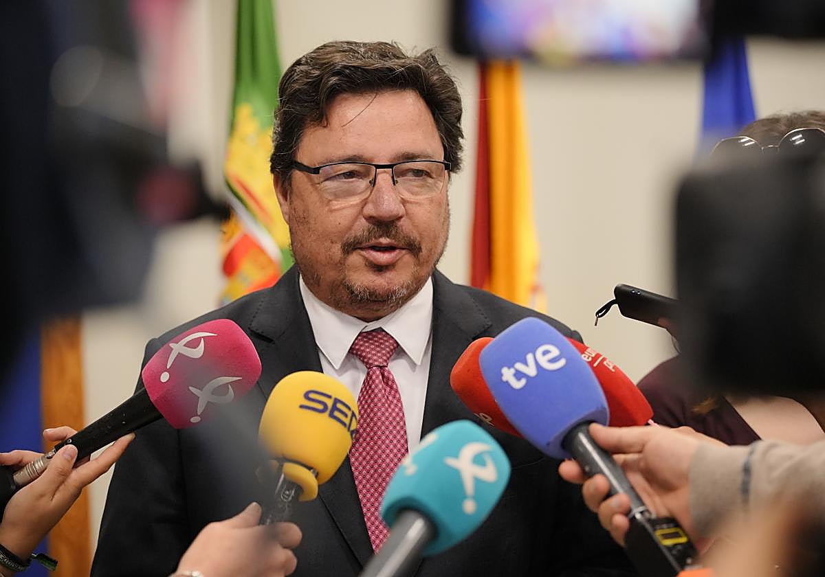 El consejero extremeño de Economía, Guillermo Santamaría, este jueves.