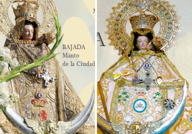 Manto número 49 y 190, que lucirá la Virgen en la bajada del Santuario y posterior regreso, respectivamente.