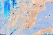 Evolución del paso de la borrasca por la península ibérica, según el modelo ECMWF.