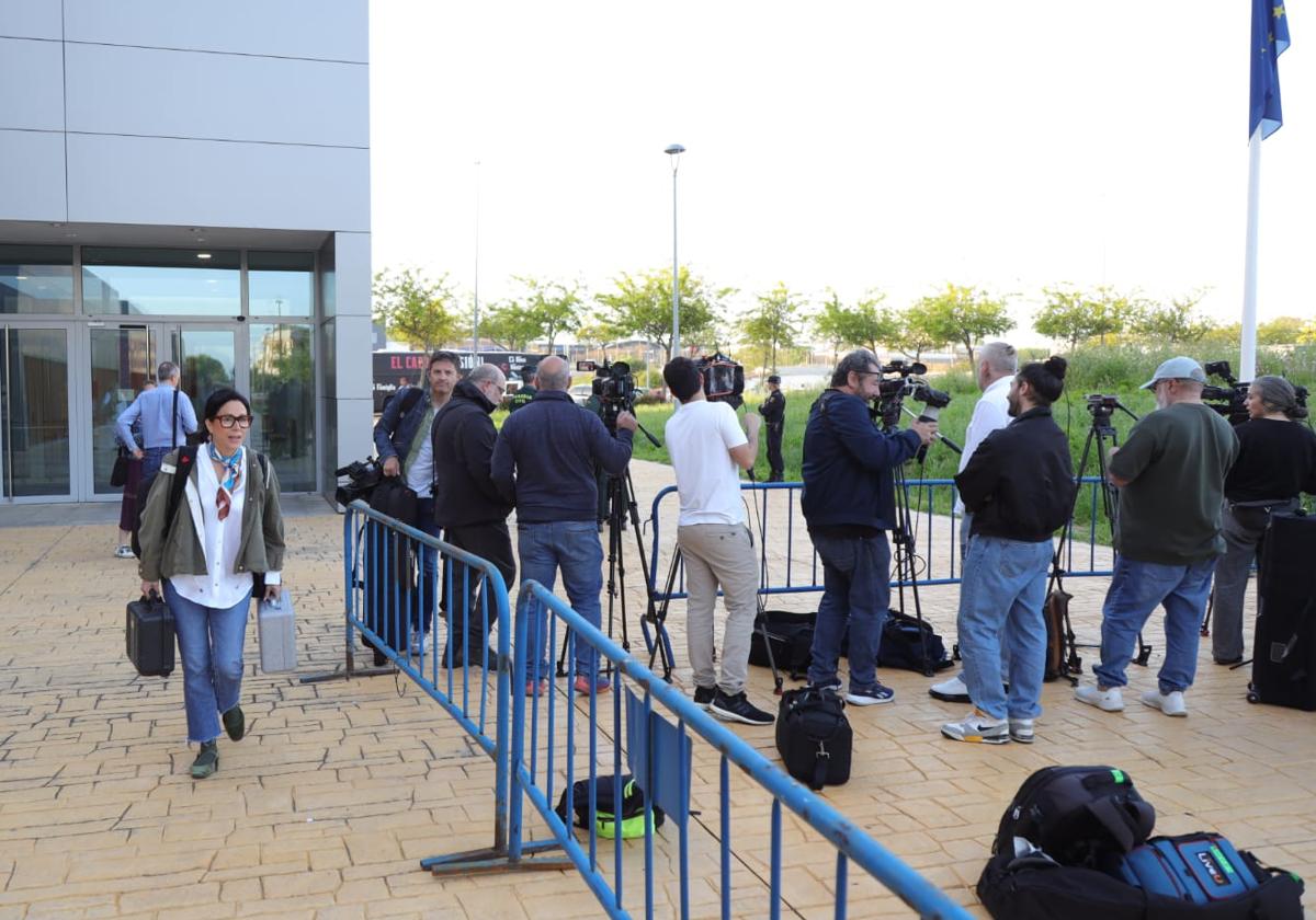 Exceptación en los juzgados de Badajoz este viernes previo a la llegada de David Sánchez.