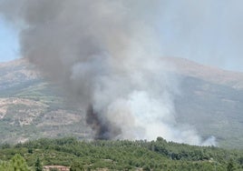 Incendio en Jaraíz de La Vera, en una foto de archivo.