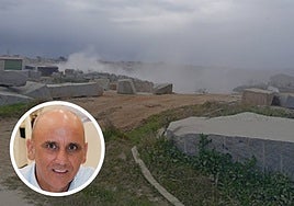 Imagen de archivo de una cantera de Quintana de la Serena y, a la izquierda, Diego Gómez.