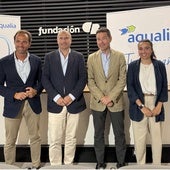 Juan Parejo, Chapu Moreno, Jesús Rodríguez y Carmen de la Cruz durante la presentación del Campeonato de España de Veteranos.