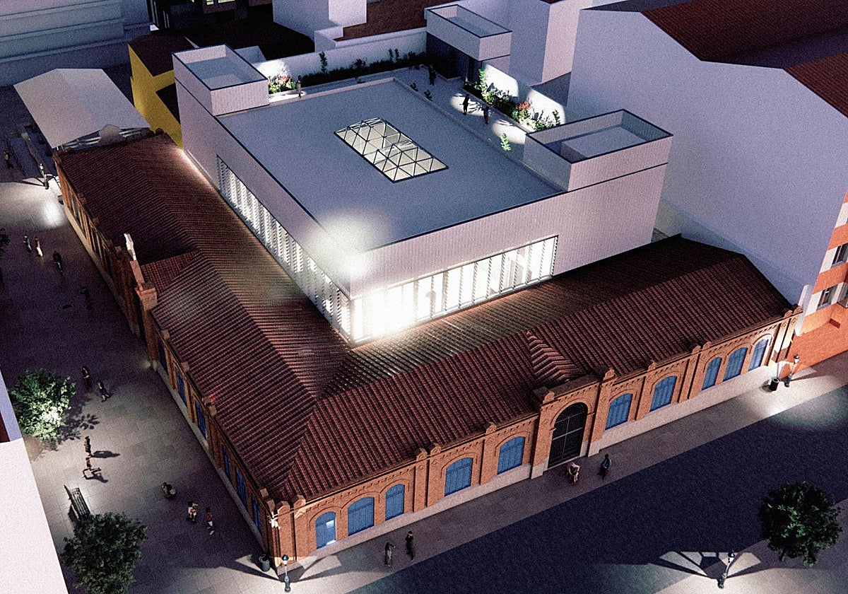 Recreación de la obra de restauración y puesta en valor del Mercado de Calatrava.