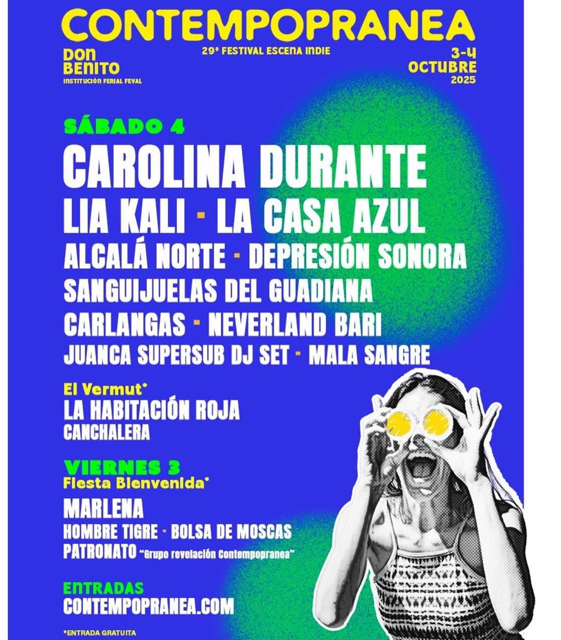 ContemPopránea se estrena en Don Benito con Carolina Durante, Lia Kali y La Casa Azul