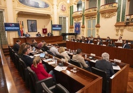 Foto de archivo de un pleno de la Diputación de Badajoz.
