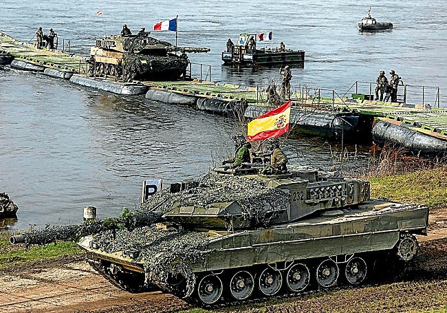 Un blindado Leopard del Ejército español.