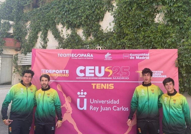 Representantes de la UEx en el Campeonato de España Universitario de Tenis celebrado en la Juan Carlos I de Madrid.