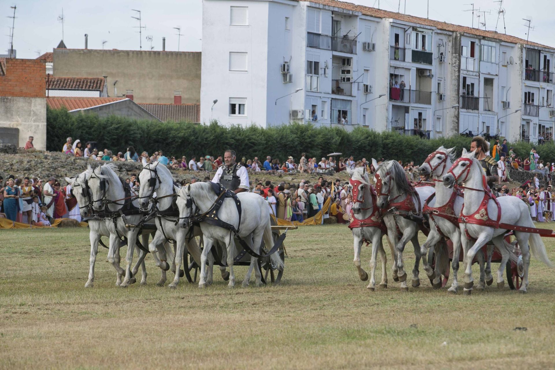 La carrera de cuadrigas desborda de público el Circo Romano