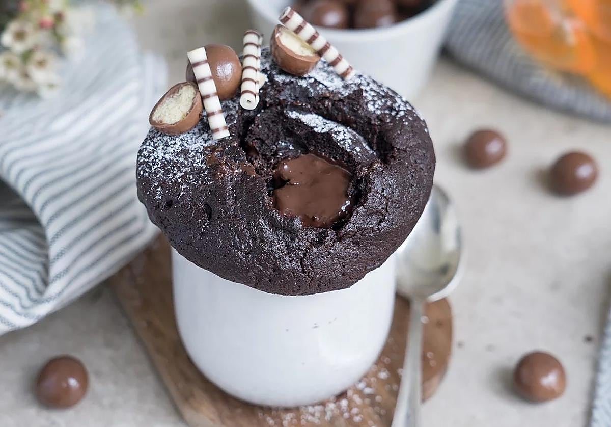 Bizcocho de chocolate en microondas