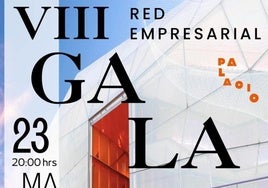 Cartel anunciado de la VIII Gala de la Red Empresarial de la provincia.