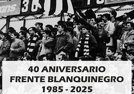 Aficionados del Frente Blanquinegro en su inicios en el viejo Vivero.