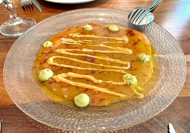 Carpaccio de carabinero.