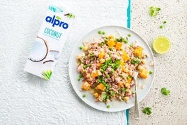 Risotto de verduras y legumbres sin lactosa y sin gluten