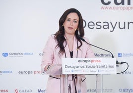 Sara García Espada, en los Desayunos Socio-Sanitarios de Europa Press, en Madrid.