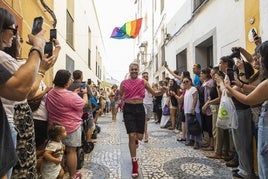 Enrique Hermosel en la carrera de los palomos.