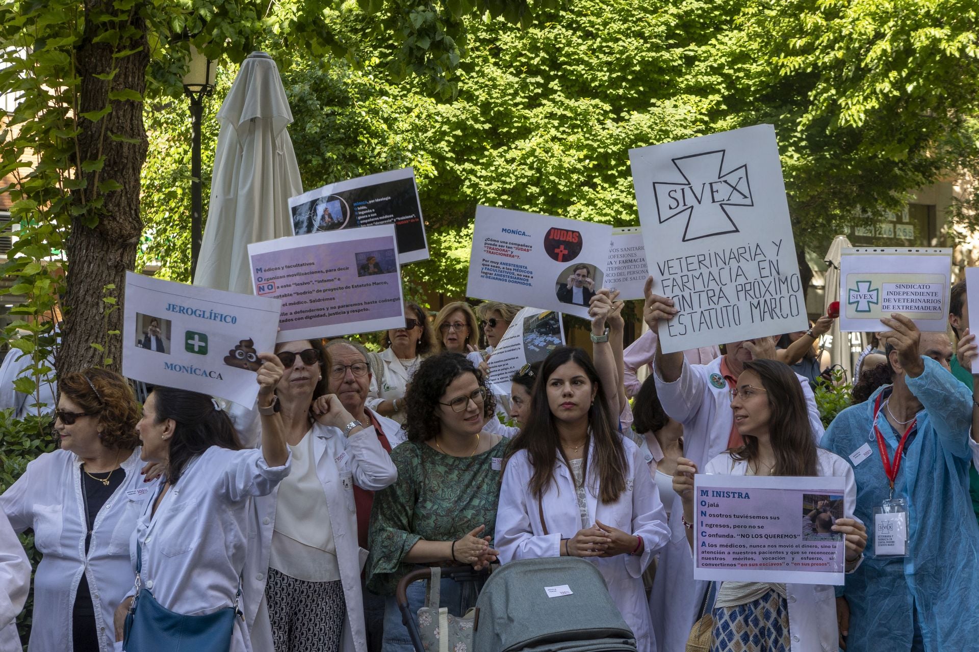 La protesta de los médicos extremeños, en imágenes