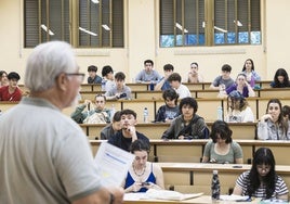 Momentos previos al examen de Lengua y Literatura de la PAU de este año en Badajoz.