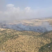 Área afectada por el incendio de Granja de Torrehermosa.