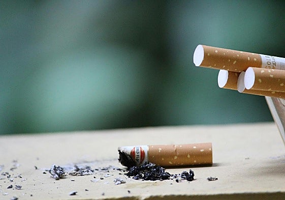 Imagen de algunos cigarrilos en un cenicero