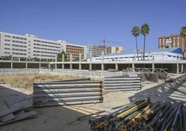 Estado de la obra de la piscina de la margen derecha en diciembre de 2024.