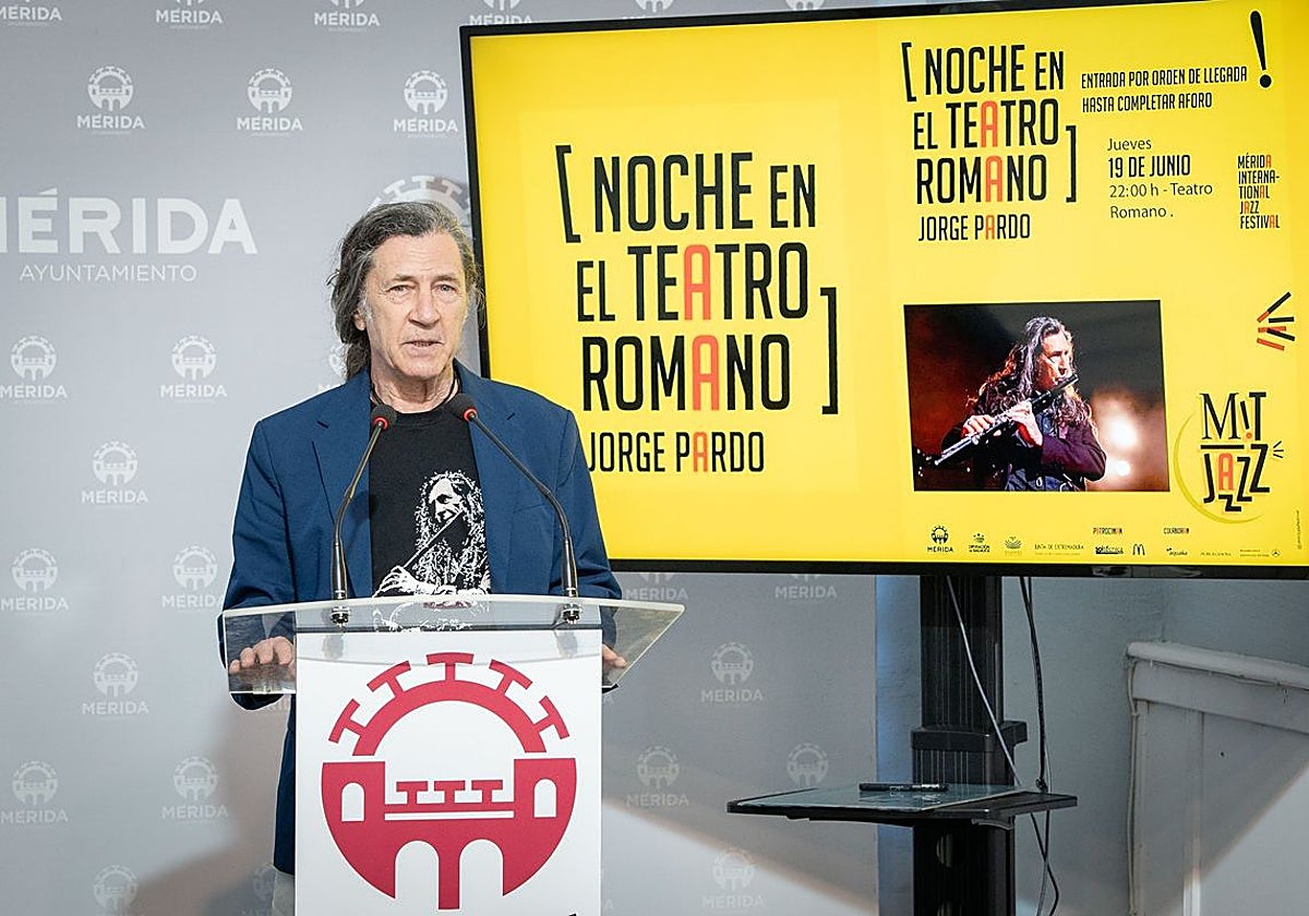 Jorge Pardo, en la presentación de su concierto en Mérida.