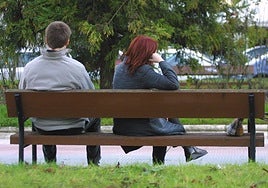 Imagen de archivo de una pareja enfadada.
